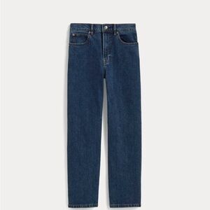 Everlane High-Rise Straight Leg Jeans — Dark Blue Denim